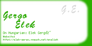 gergo elek business card